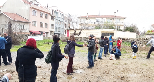 İmrahor Bostanı'nda polis eşliğinde ekim yapıldı